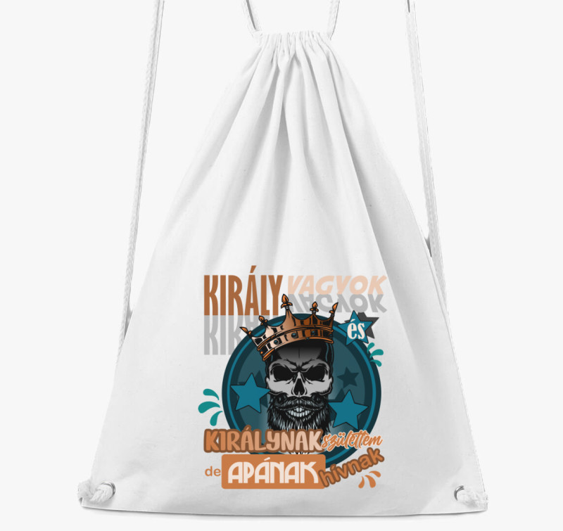 Király Apa mintás tornazsák — Fehér