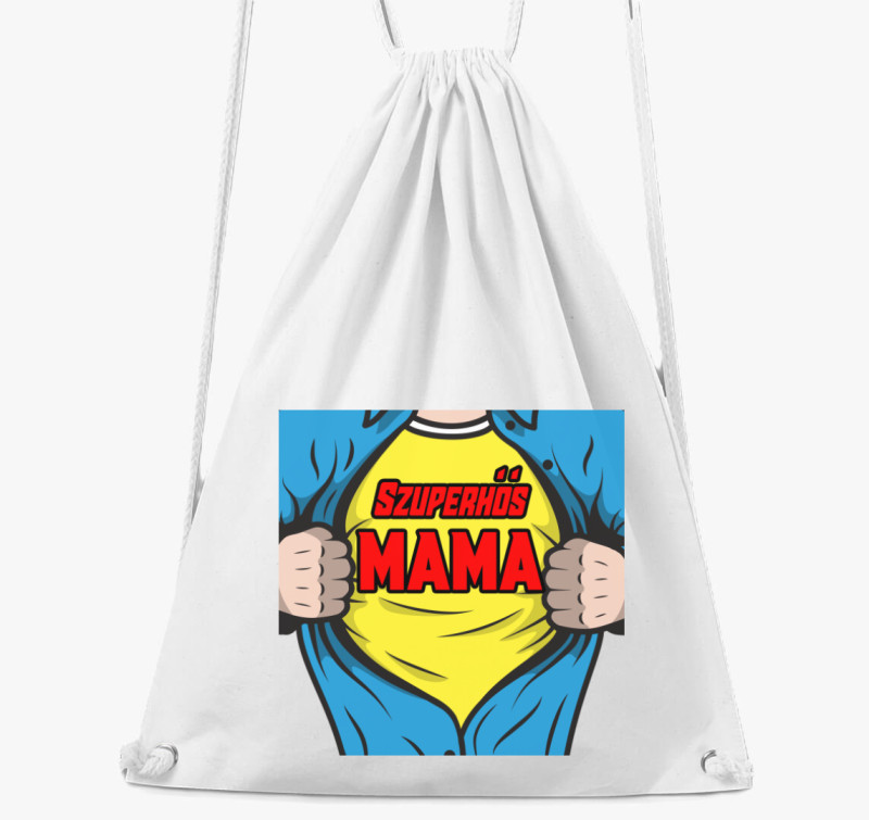 Szuperhős Mama tornazsák — Fehér
