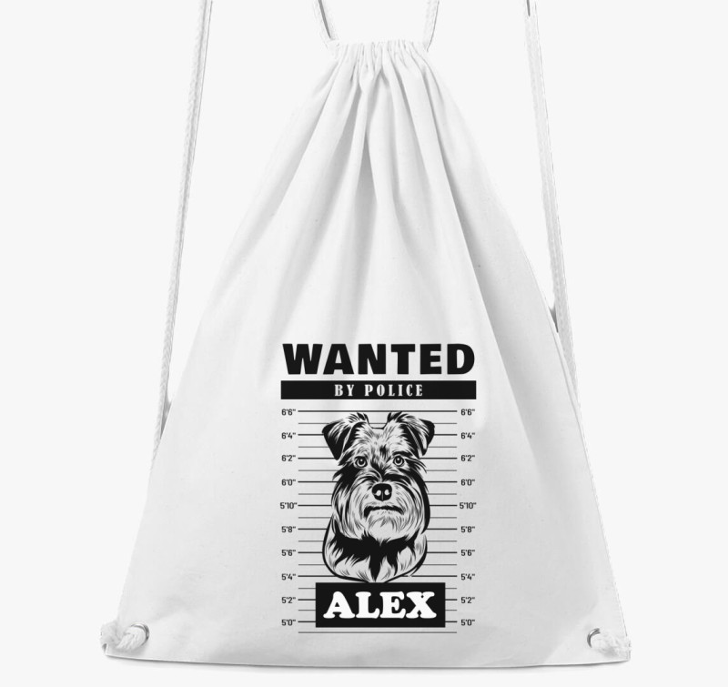 Schnauzer wanted tornazsák — Fehér