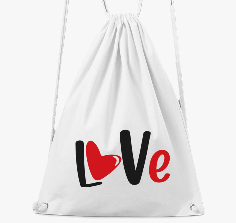 Love felirat tornazsák — Fehér