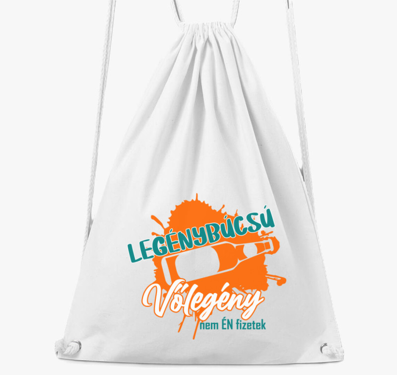 Legénybúcsús Vőlegény minta tornazsák — Fehér