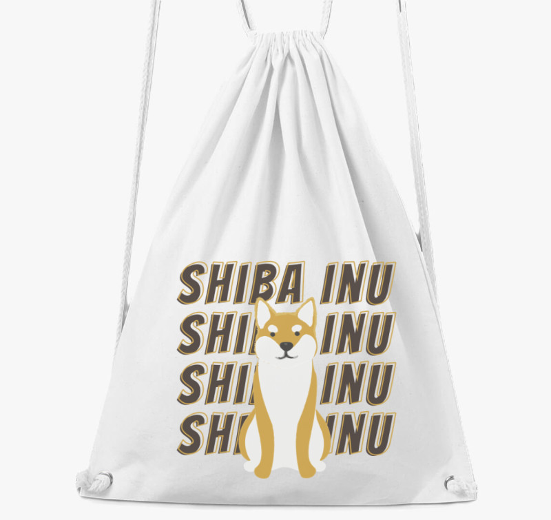 Shiba inu mintás tornazsák — Fehér