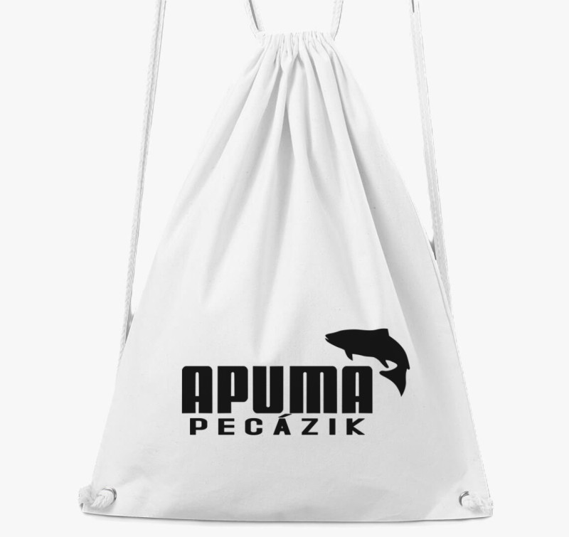 Horgászoknak APUMA pecázik márka pumás tornazsák — Fehér