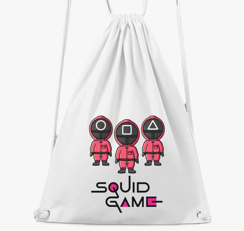 Squid Game - Chibi rózsaszín őrök tornazsák — Fehér