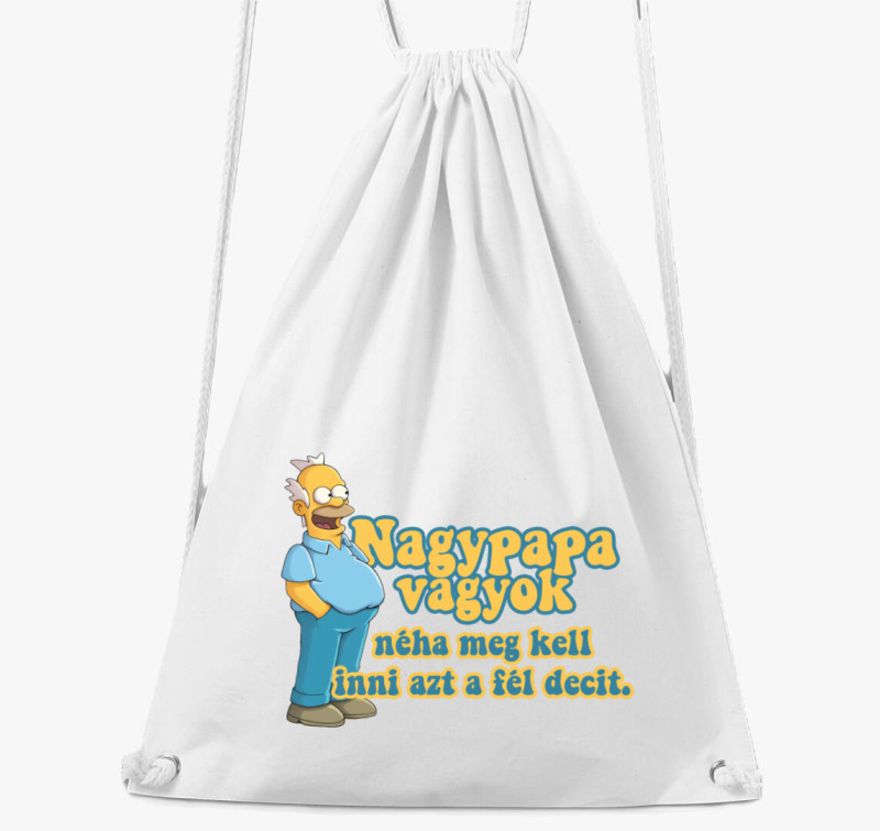 Nagypapa vagyok Simpsonos tornazsák — Fehér