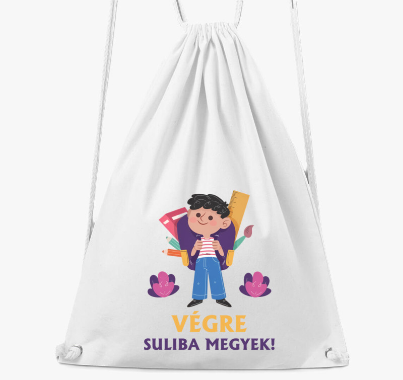 Végre suliba megyek tornazsák — Fehér