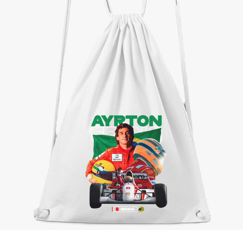 Ayrton Senna F1 tornazsák — Fehér
