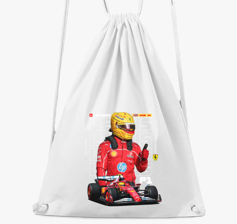 Lewis Hamilton Ferrari Fotó tornazsák — Fehér