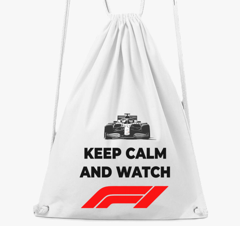Keep calm and watch F1 tornazsák — Fehér
