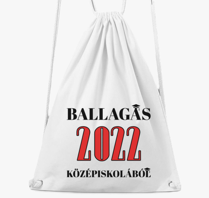 Ballagás 2022 középiskolából tornazsák — Fehér