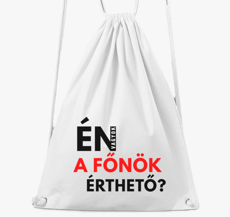 Én vagyok a főnök v2 tornazsák — Fehér