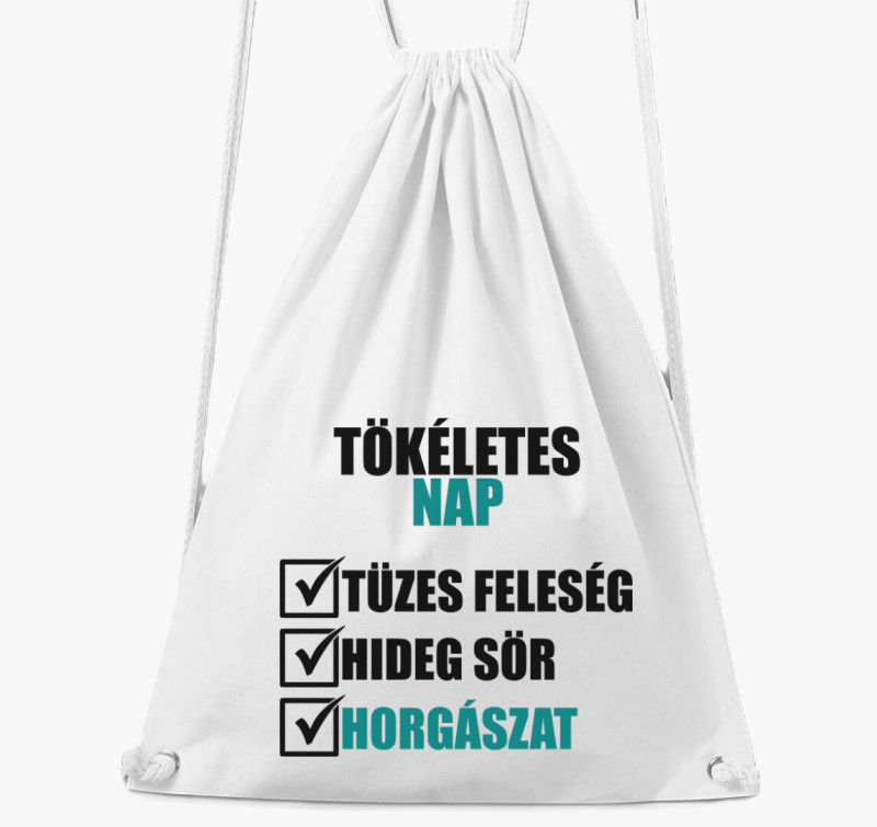 Tökéletes nap a horgászatra tornazsák — Fehér