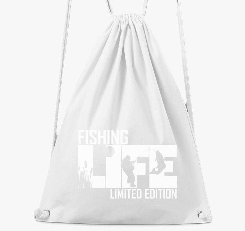 Fishing life mintás tornazsák — Fehér
