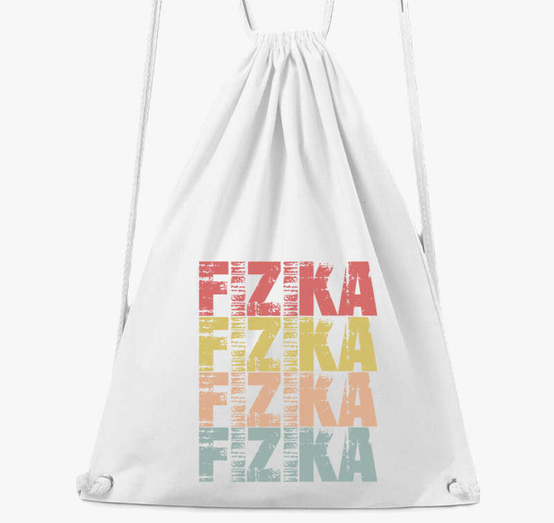 Fizika feliratos tornazsák — Fehér