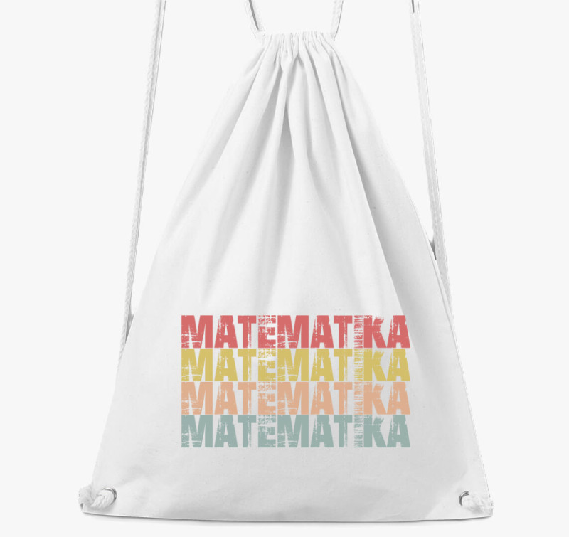 Matematika feliratos tornazsák — Fehér