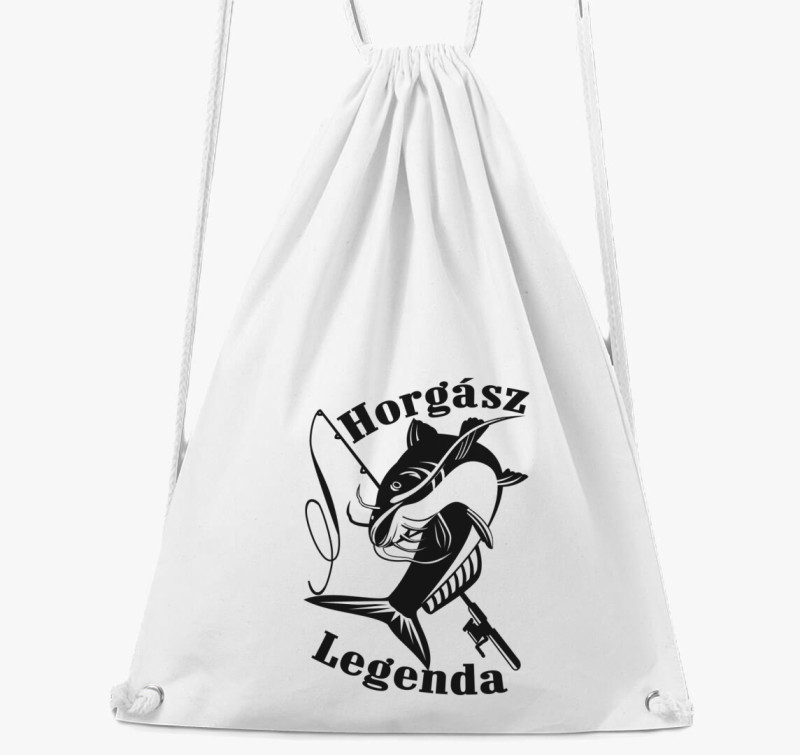 Horgász legenda horgász tornazsák — Fehér