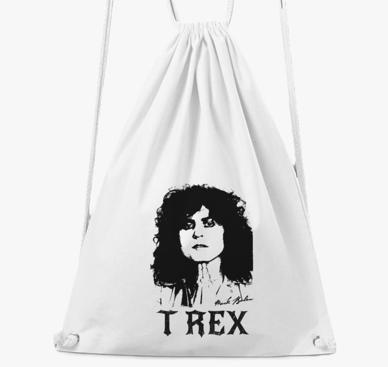 T-REX  Marc Bolan portré rajz tornazsák — Fehér