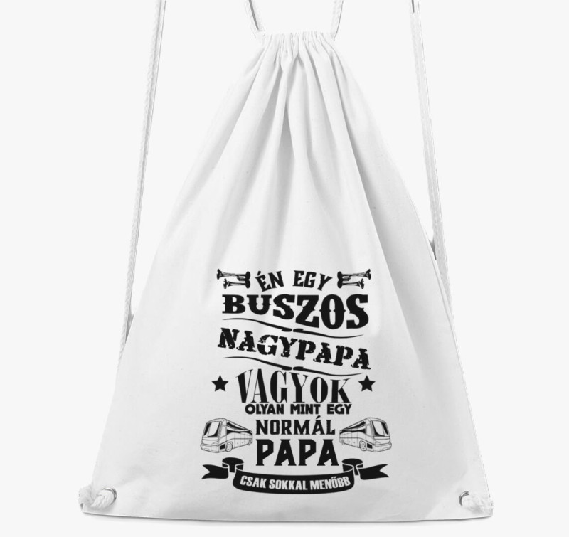 Buszos nagypapa tornazsák — Fehér