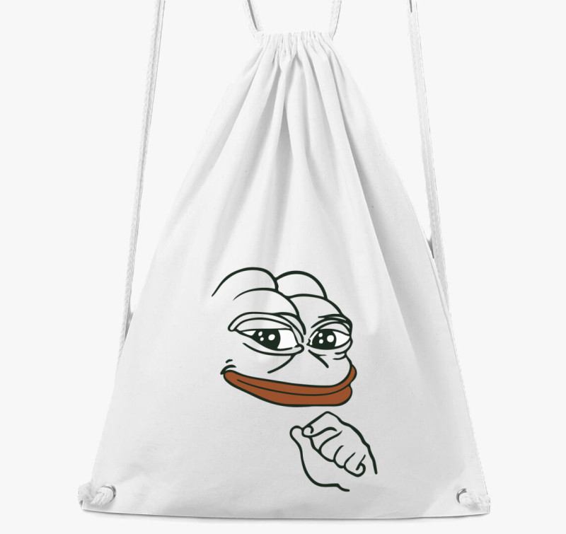 Pepe a Béka mosolygós tornazsák — Fehér