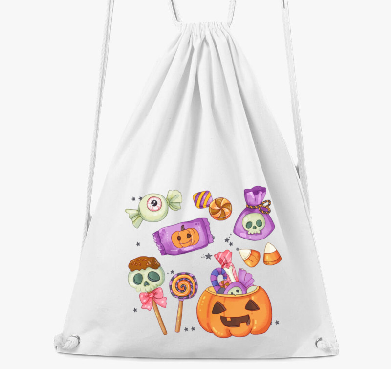 Halloween cukorka tornazsák — Fehér