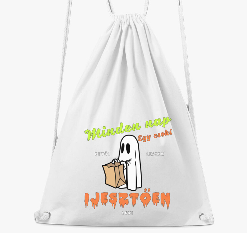 Cuki szellem halloweeni tornazsák — Fehér