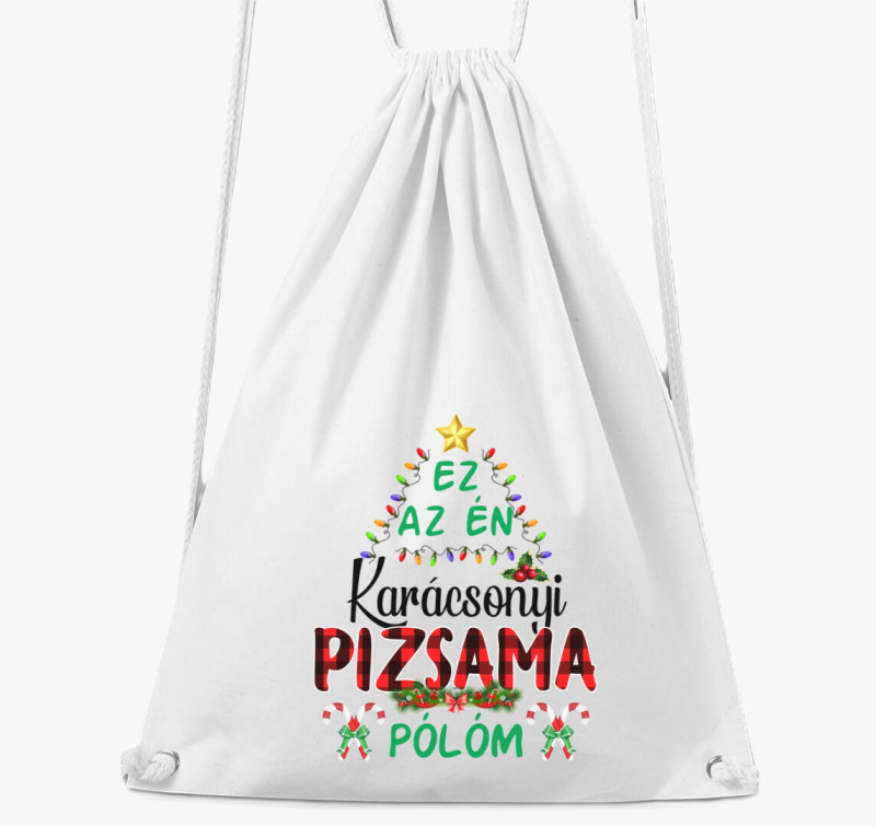 Karácsonyi pizsi tornazsák — Fehér