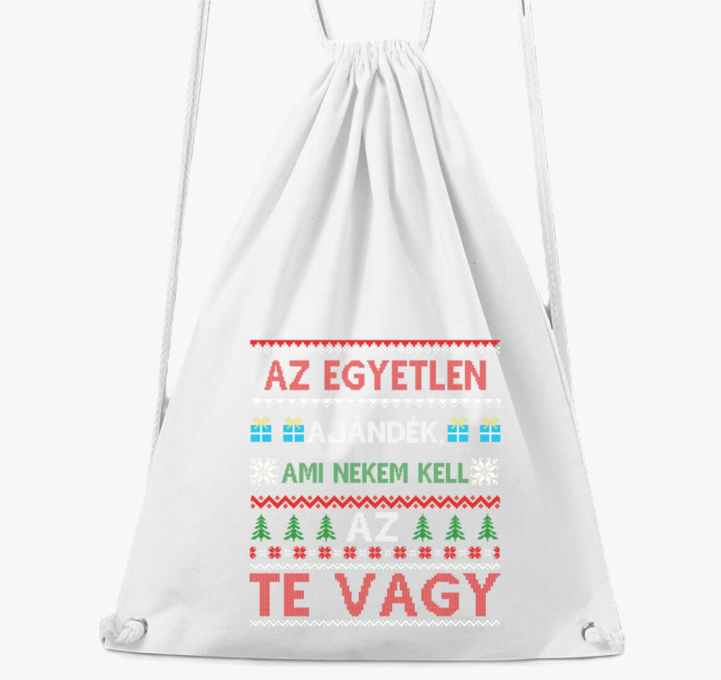 Te kellesz karácsonyi tornazsák — Fehér