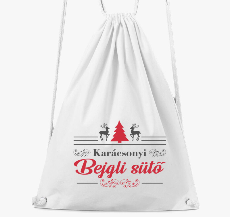 Karácsonyi bejgli sütő tornazsák — Fehér