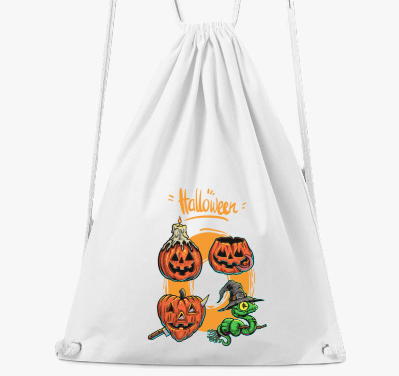 Halloween-i tökfejek tornazsák — Fehér