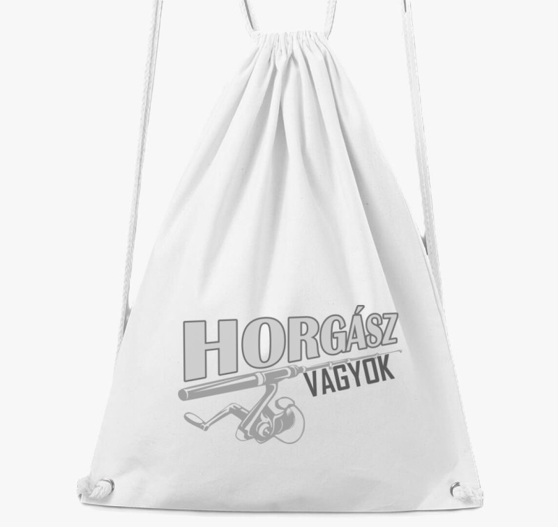 Horgászbotos tornazsák — Fehér
