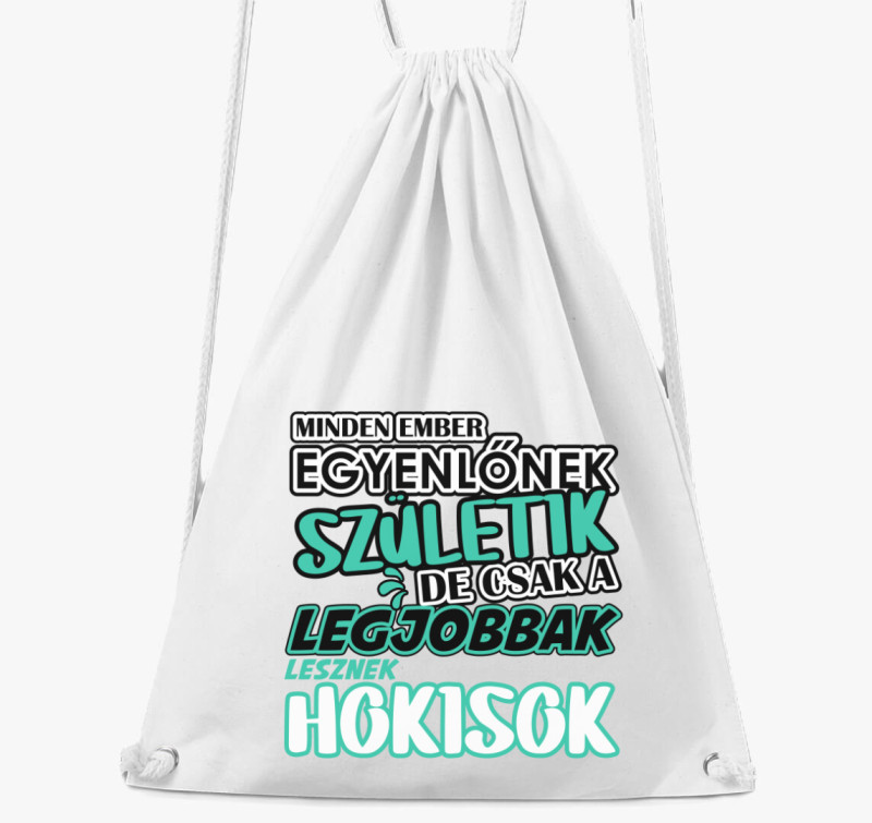 Egyenlőnek születik hokis tornazsák — Fehér
