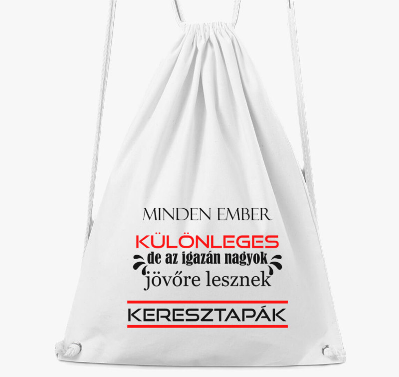 Különleges Keresztapák tornazsák — Fehér