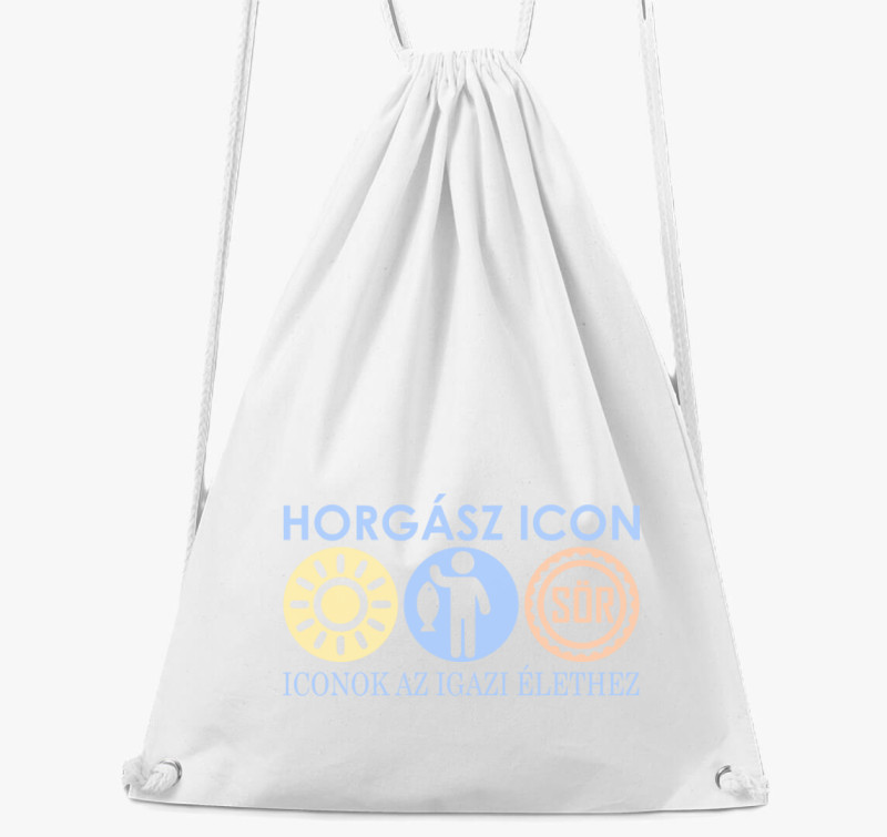Horgász iconos tornazsák — Fehér