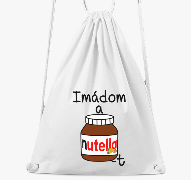 Imádom a Nutellát tornazsák — Fehér