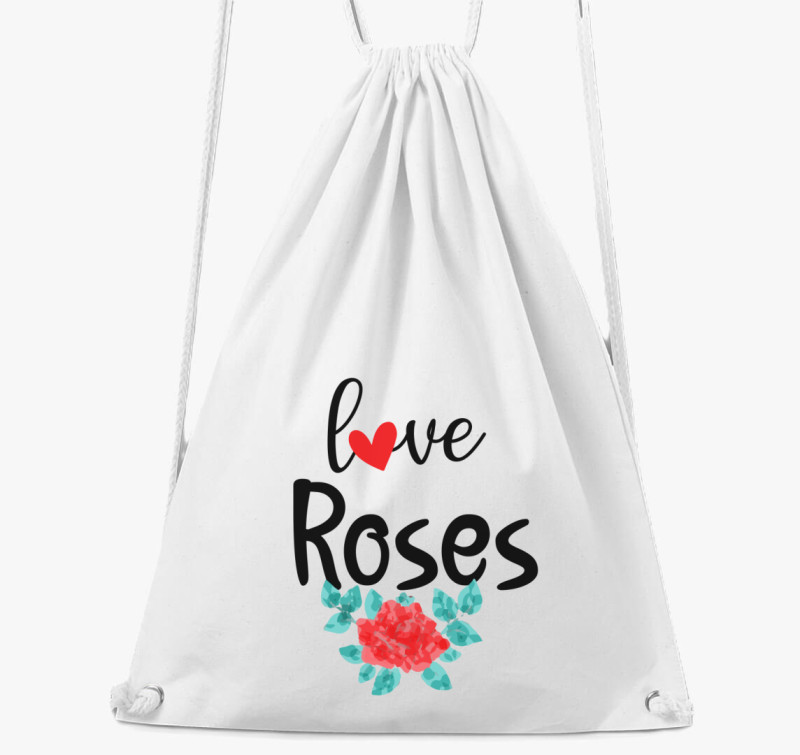 Love Red Roses tornazsák — Fehér