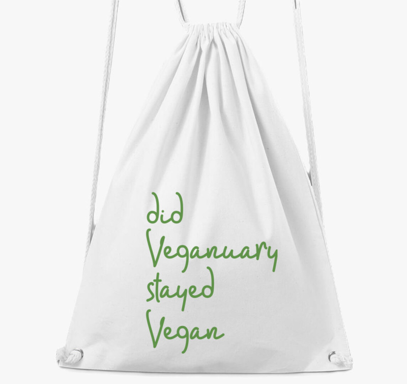 Did Veganuary (dőlt zöld betűs) tornazsák — Fehér