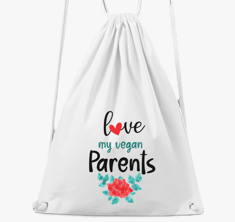 Love my Vegan Parents tornazsák — Fehér