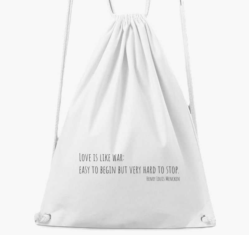 Love is like war tornazsák — Fehér
