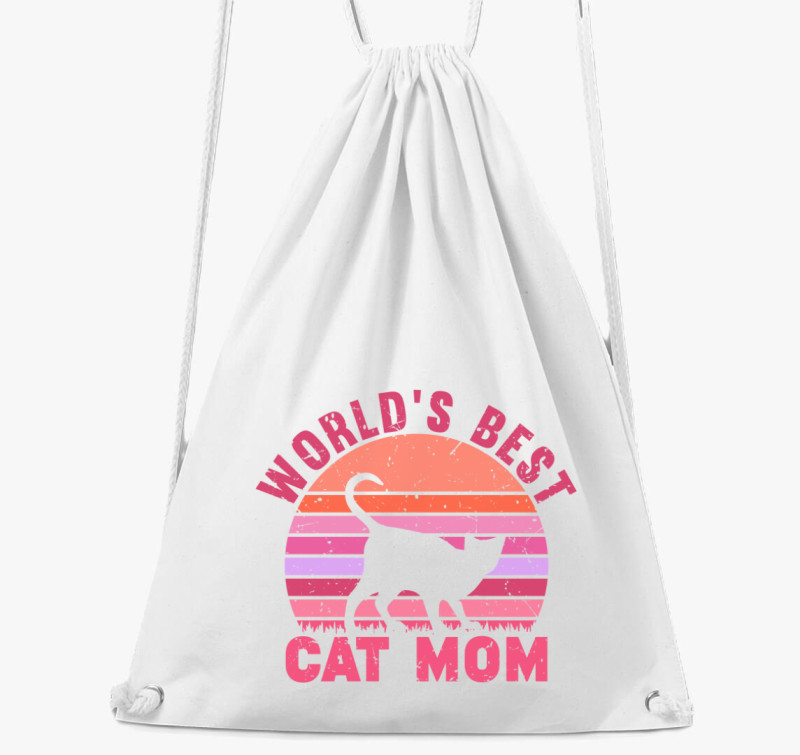 Best Cat Mom tornazsák — Fehér