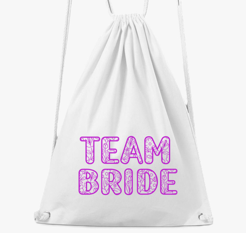 TEAM Bride virágos pink tornazsák — Fehér