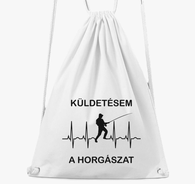 Küldetésem a horgászat horgász tornazsák — Fehér
