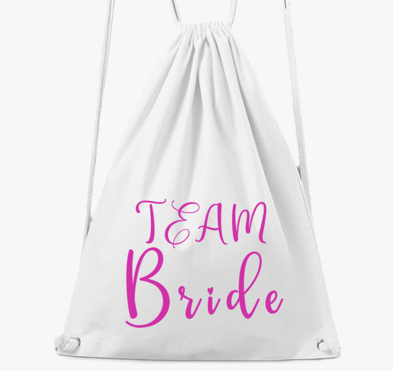 TEAM Bride pink szivecske tornazsák — Fehér
