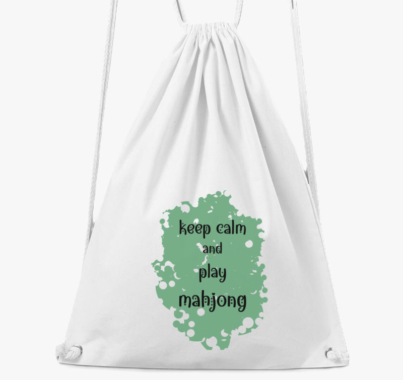 Keep calm mahjong tornazsák — Fehér