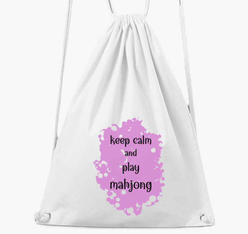 Keep calm mahjong pink tornazsák — Fehér