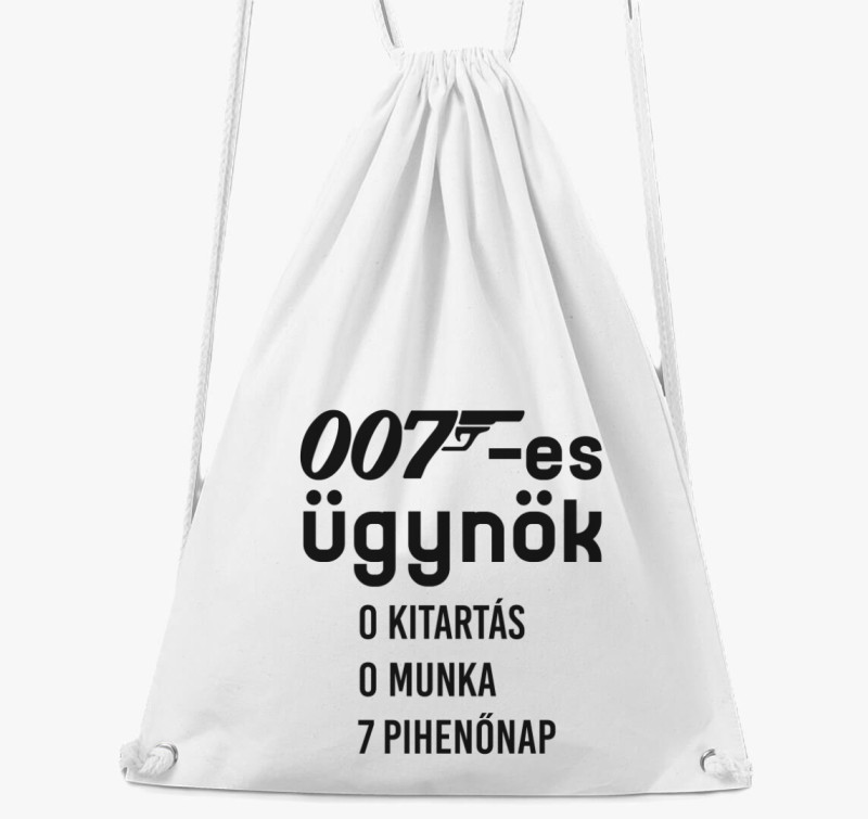 007-es ügynök pihenőnap tornazsák — Fehér