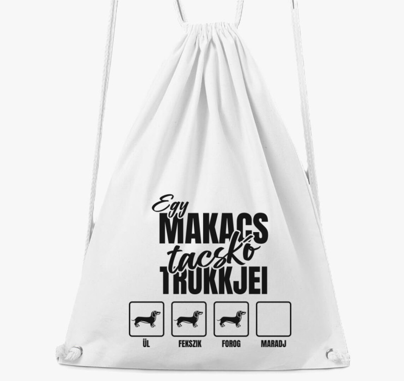 Egy makacs tacskó trükkjei tornazsák — Fehér
