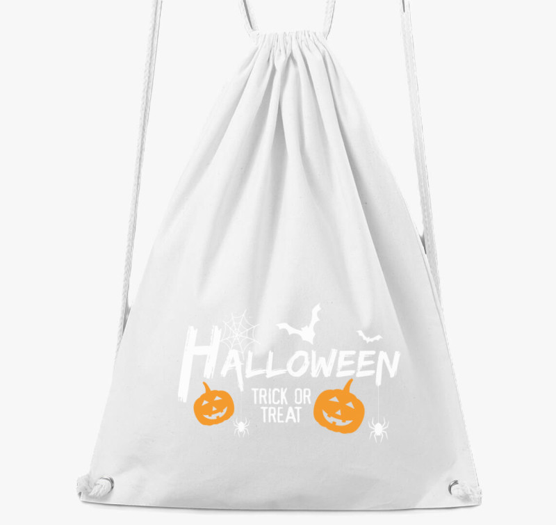 Trick or treat halloween tornazsák — Fehér