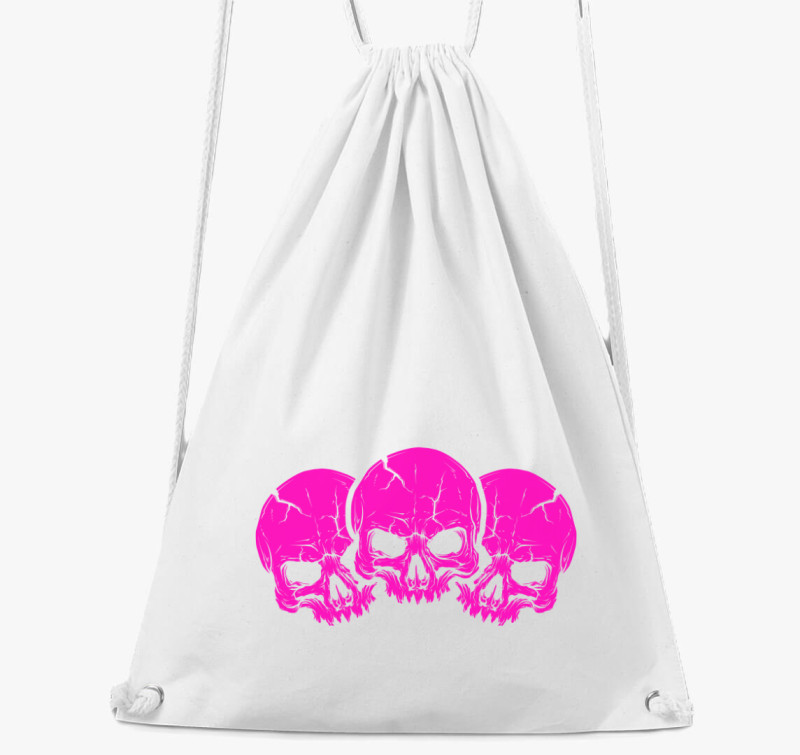 3 pink skulls tornazsák — Fehér