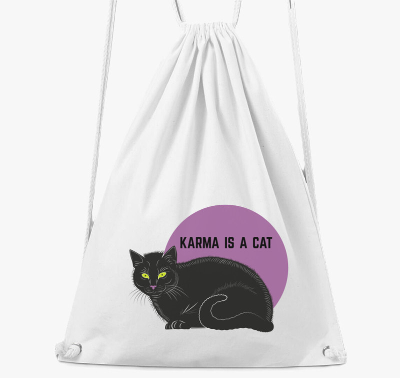 Karma is a cat tornazsák — Fehér