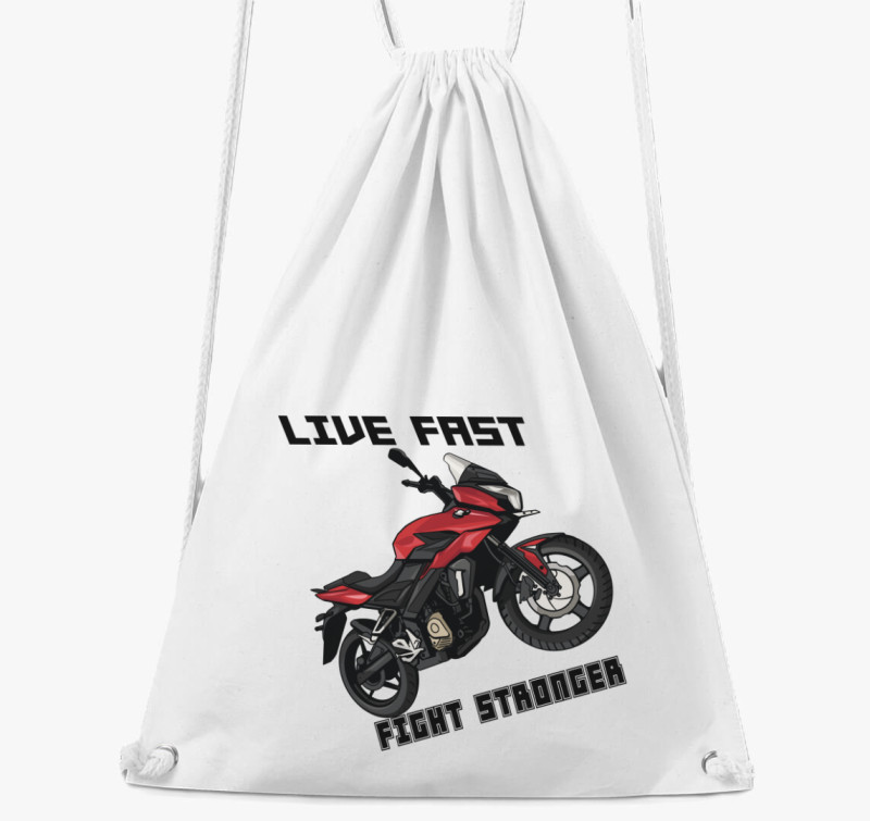 Live fast 9 tornazsák — Fehér